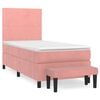 vidaXL &Kappa;&rho;&epsilon;&beta;ά&tau;&iota; Boxspring &mu;&epsilon; &Sigma;&tau;&rho;ώ&mu;&alpha; &Rho;&omicron;&zeta; 90x190 &epsilon;&kappa;. &Beta;&epsilon;&lambda;&omicron;ύ&delta;&iota;&nu;&omicron;