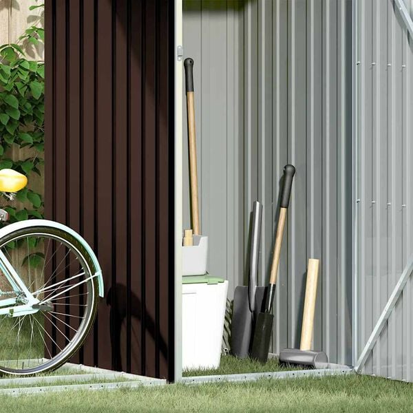 vidaXL Υπόστεγο Ξύλων/Αποθήκη Κήπου Καφέ 245x98x159 εκ. Γαλβ. Ατσάλι