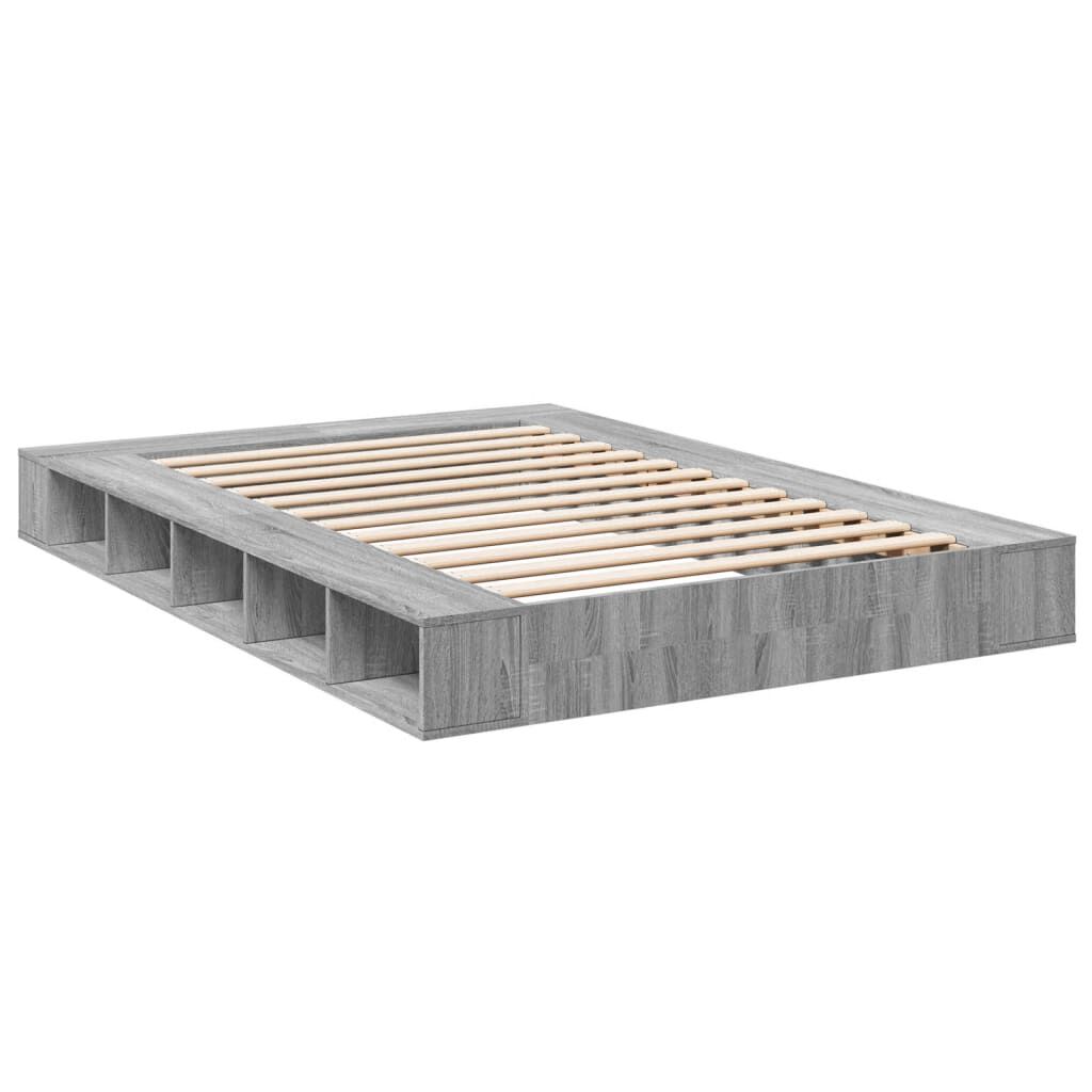 vidaXL Πλαίσιο Κρεβατιού Γκρι Sonoma 150x200 εκ. Επεξεργασμένο Ξύλο