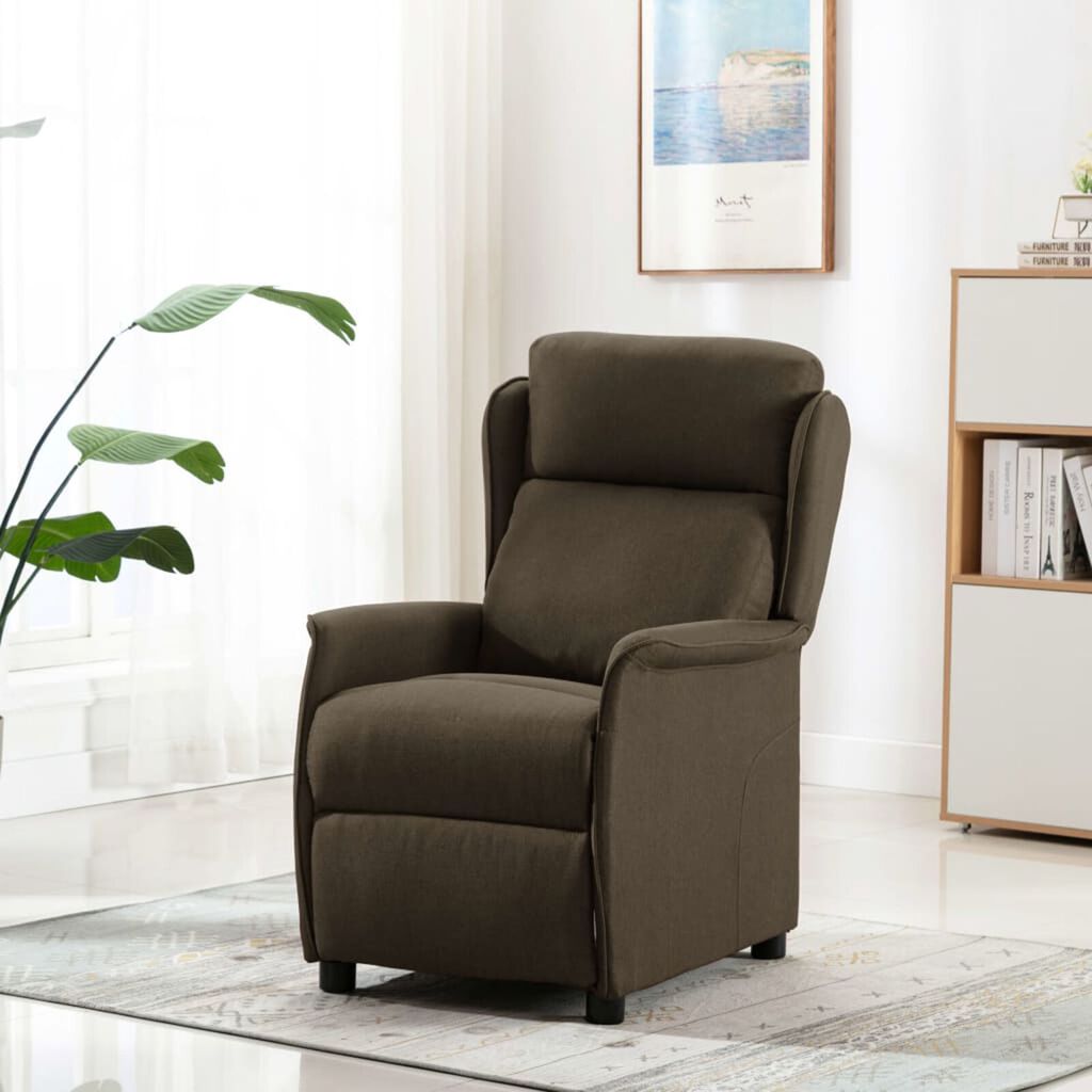 vidaXL Πολυθρόνα Ανακλινόμενη Καφέ 67,5x93,5x101,5 εκ Υφασμάτινη
