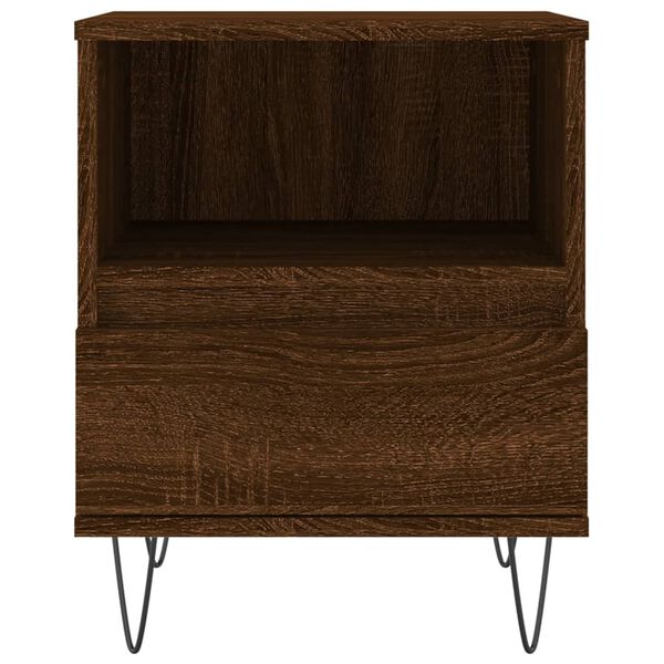 vidaXL Κομοδίνο Καφέ Δρυς 40 x 35 x 50 εκ. από Επεξεργασμένο Ξύλο