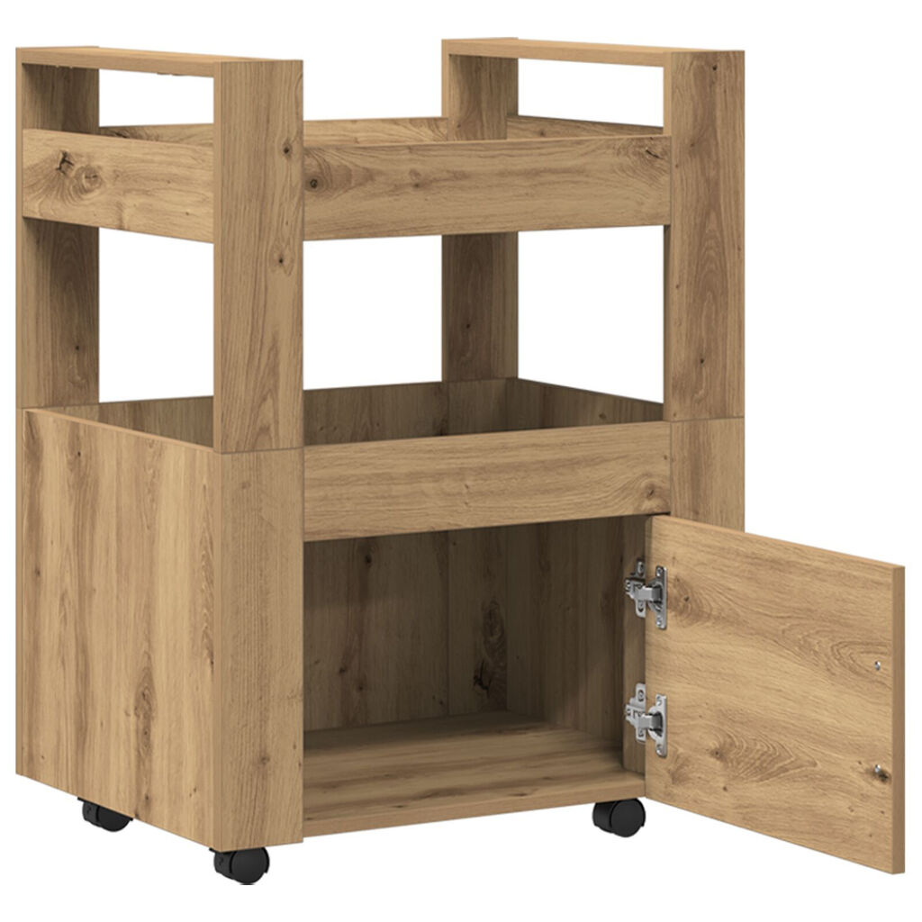 vidaXL Τροχήλατη Κουζίνα Artisan Oak 60x45x80 εκ Επεξεργασμένο Ξύλο