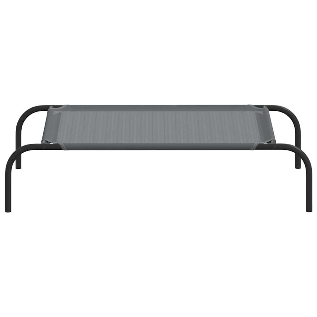 vidaXL Ανυψωμένο κρεβάτι σκύλου γκρι 90x50x20 cm Textilene και χάλυβα