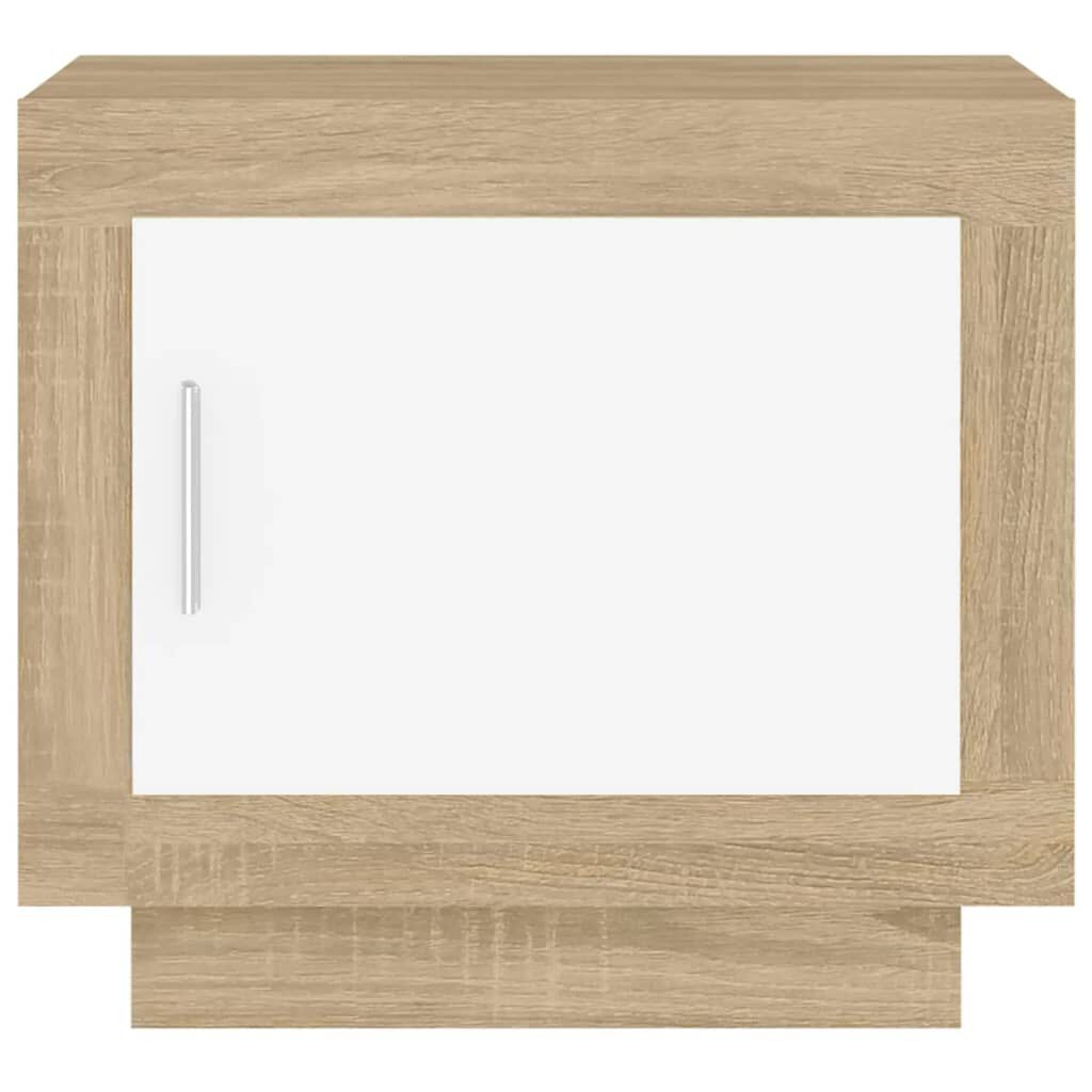 vidaXL Τραπεζάκι Σαλονιού Λευκό & Sonoma Δρυς 51x50x45 εκ. Επεξ. Ξύλο