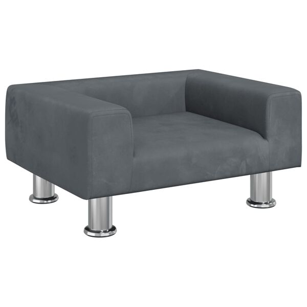vidaXL Καναπές Παιδικός Σκούρο Γκρι 50 x 40 x 26,5 εκ. από Βελούδο