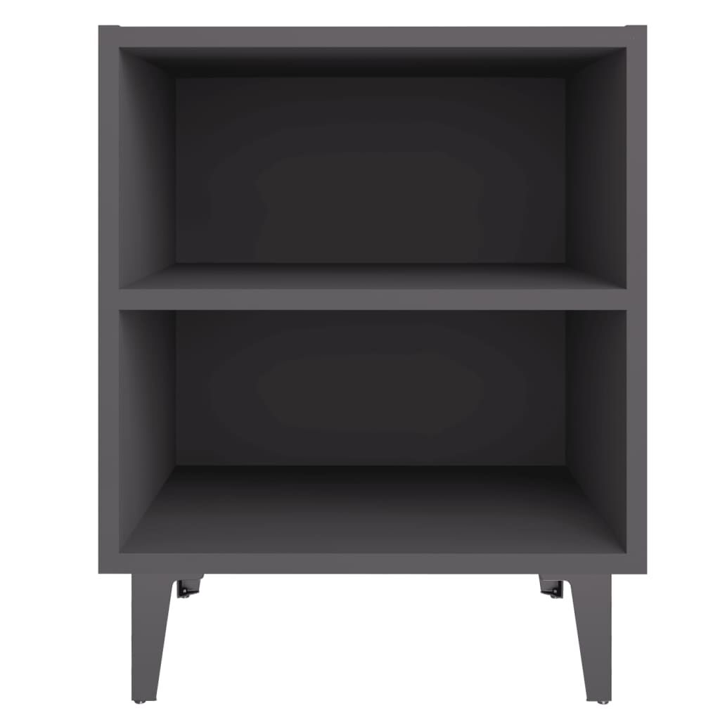 vidaXL Κομοδίνα 2 τεμ. Γκρι 40x30x50 εκ. με Μεταλλικά Πόδια