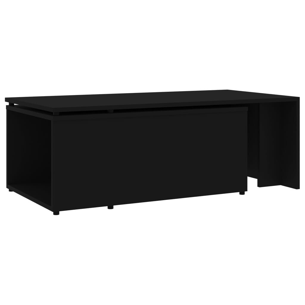 vidaXL Τραπεζάκι Σαλονιού Μαύρο 150 x 50 x 35 εκ. από Επεξ. Ξύλο