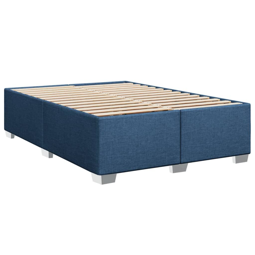 vidaXL Κρεβάτι Boxspring με Στρώμα Μπλε 140x200 εκ. Υφασμάτινο