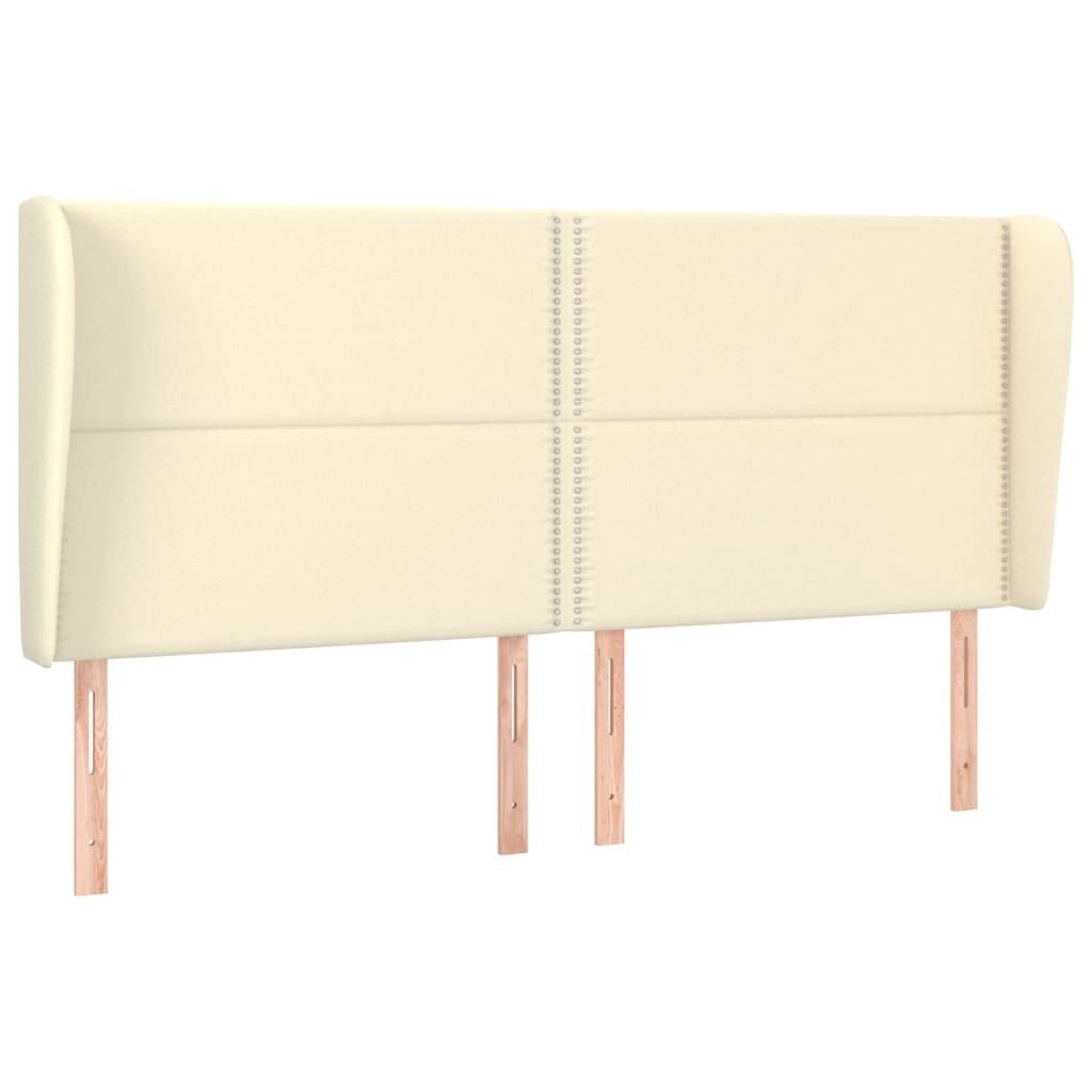 vidaXL Κεφαλάρι με Πτερύγια Κρεμ 163x23x118/128 εκ. Συνθετικό Δέρμα