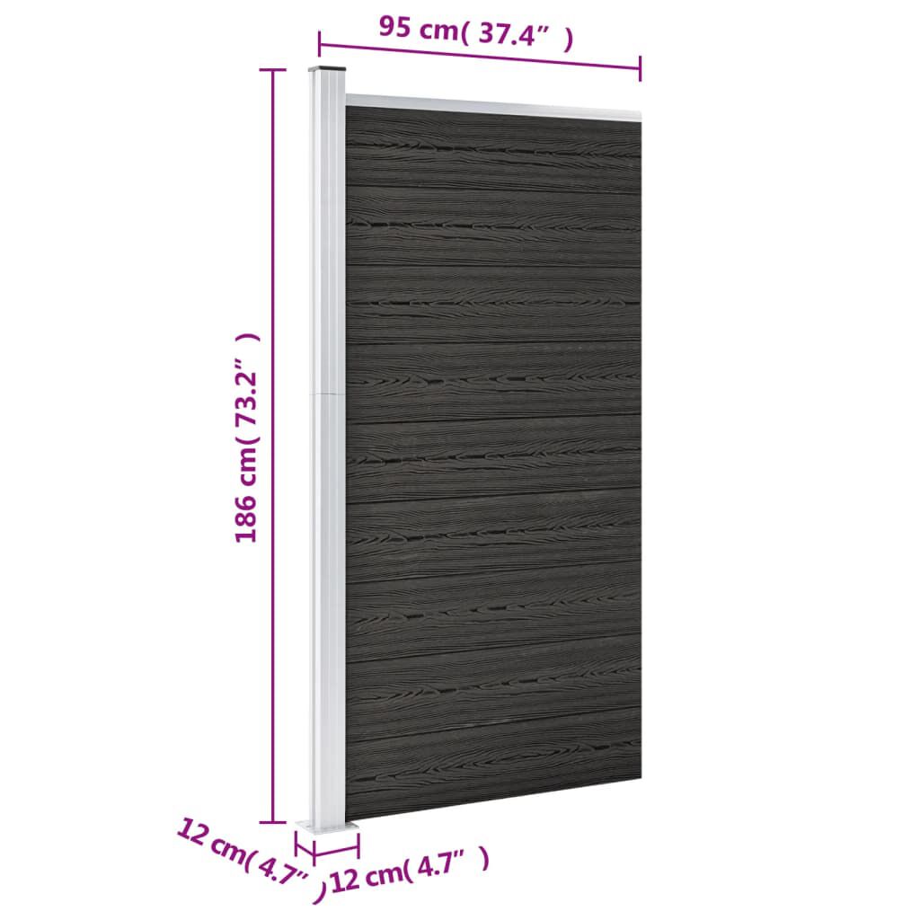 vidaXL Πάνελ Περίφραξης Γκρι 95 x 186 εκ. από WPC