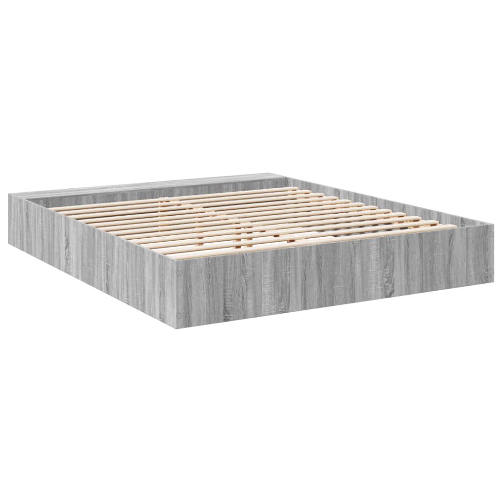 vidaXL Πλαίσιο Κρεβατιού Γκρι Sonoma 200x200 εκ. Επεξεργασμένο Ξύλο