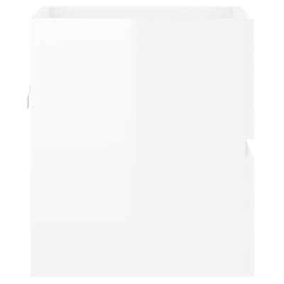 vidaXL Ντουλάπι Νιπτήρα Γυαλ. Λευκό 41x38,5x45 εκ. Επεξεργασμένο Ξύλο