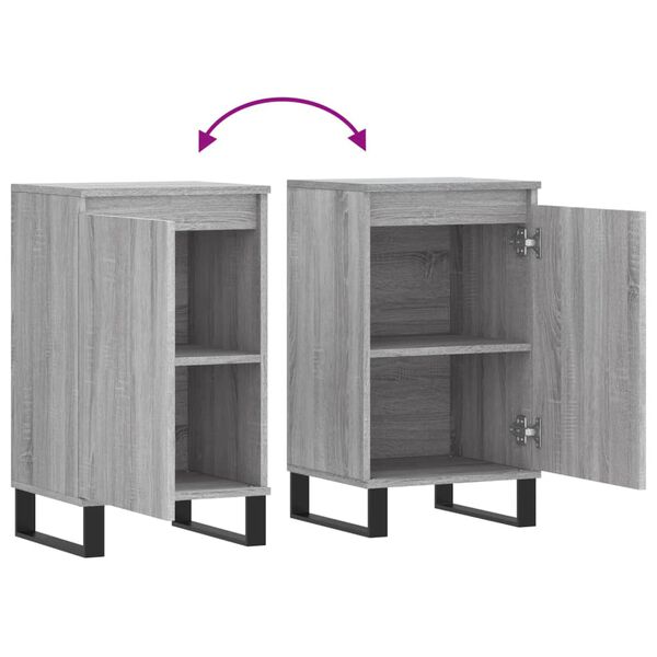 vidaXL Ντουλάπια 2 τεμ. Γκρι Sonoma 40x35x70 εκ. Επεξεργασμένο Ξύλο