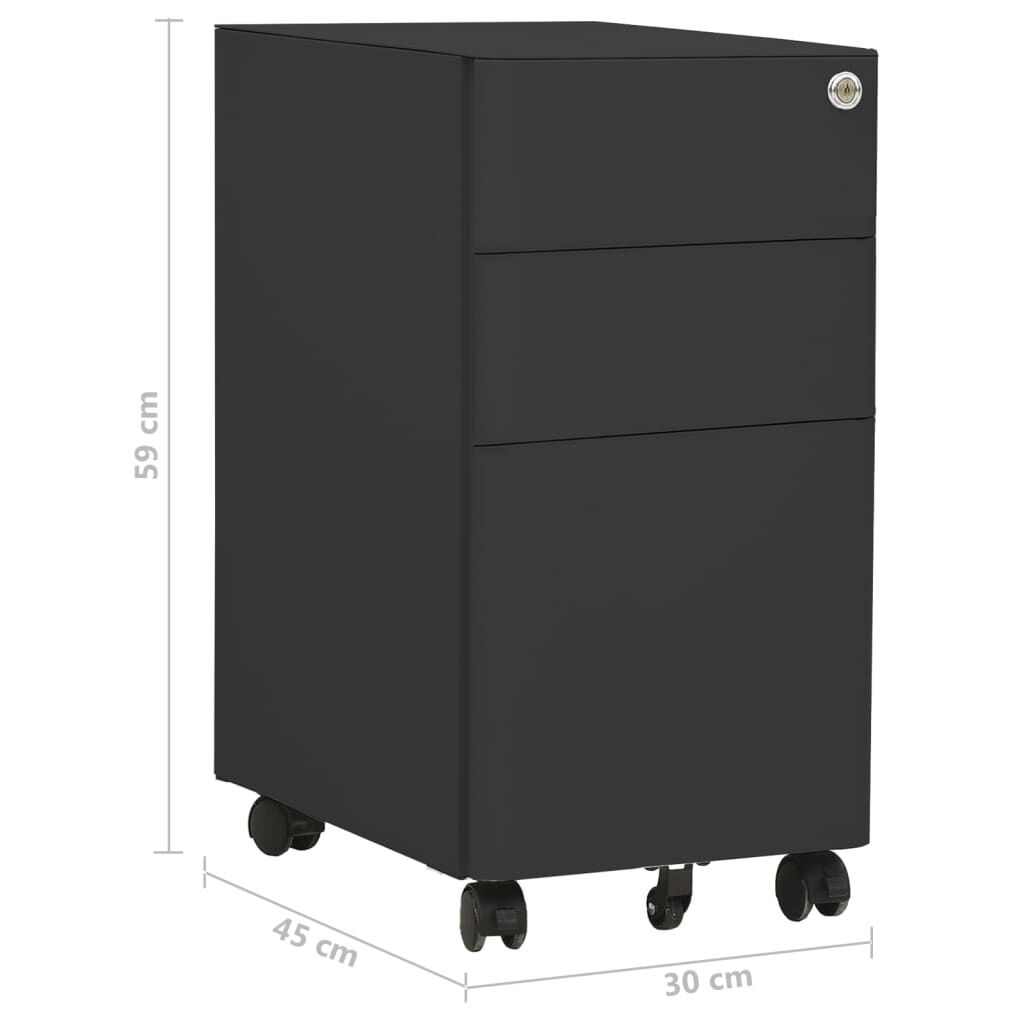 vidaXL Αρχειοθήκη Φορητή Ανθρακί 30 x 45 x 59 εκ. Ατσάλινη