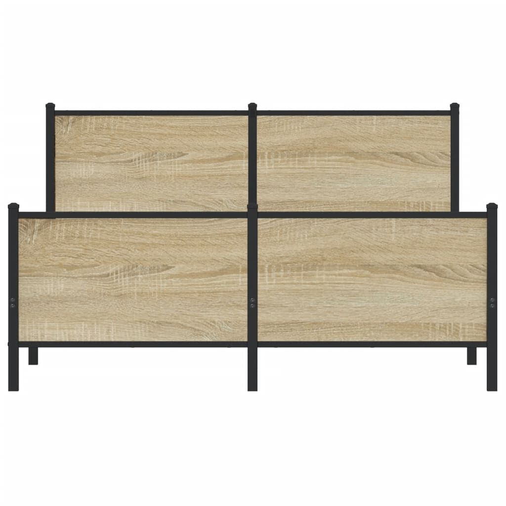 vidaXL Σκελετός Κρεβ. Χωρίς Στρώμα Sonoma Δρυς 160x200 εκ. Μεταλλικό