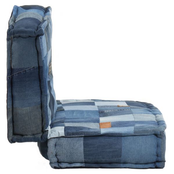 vidaXL &Pi;&omicron;&upsilon;&phi; &Tau;&epsilon;&tau;&rho;ά&gamma;&omega;&nu;&omicron; Denim Patchwork 100 x 100 x 20 &epsilon;&kappa;.