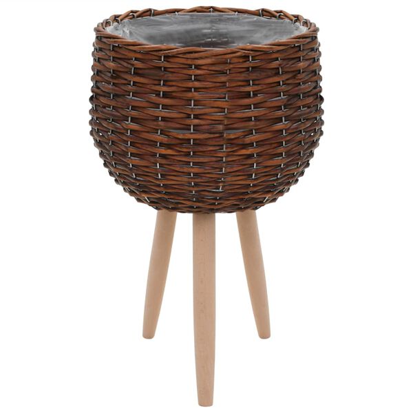vidaXL Γλάστρες 3 τεμ. από Wicker με Επένδυση Πολυαιθυλενίου