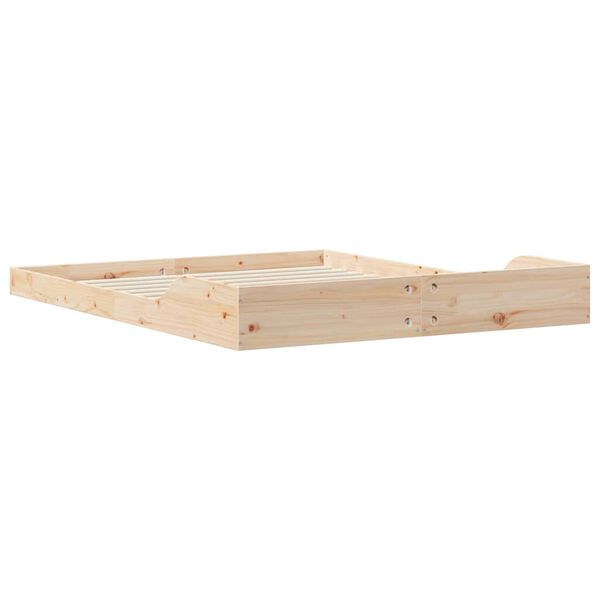 vidaXL Σκελετός Κρεβατιού Καφέ 140 x 200 cm Μασίφ ξύλο πεύκου