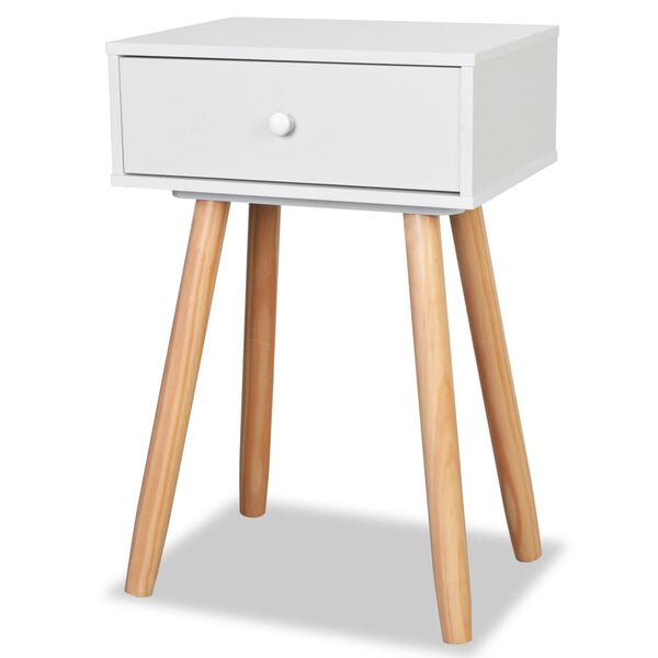 vidaXL Κομοδίνα 2 τεμ. Λευκά 40 x 30 x 61 εκ. από Μασίφ Ξύλο Πεύκου