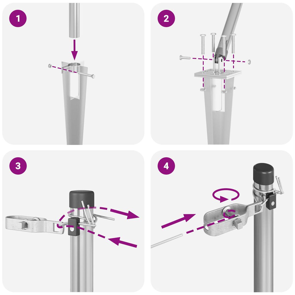 Πόλοί περιφράξεων vidaXL με αιχμή 26 τεμάχια Ø32 mm 170 cm Γαλβανισμένο χάλυβα