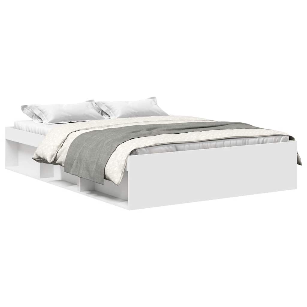 vidaXL Πλαίσιο Κρεβατιού Λευκό 135x190 εκ. Double
