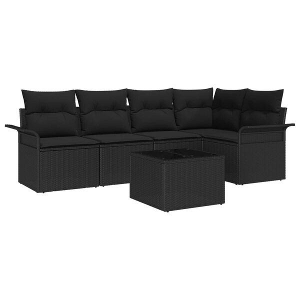 vidaXL Σετ Καναπέ Κήπου 6 pcs 242.5 x 132.5 x 85 εκ. Πολυ ράταν
