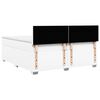 vidaXL Κρεβάτι Boxspring με Στρώμα Λευκό 200x200 εκ. Συνθετικό Δέρμα
