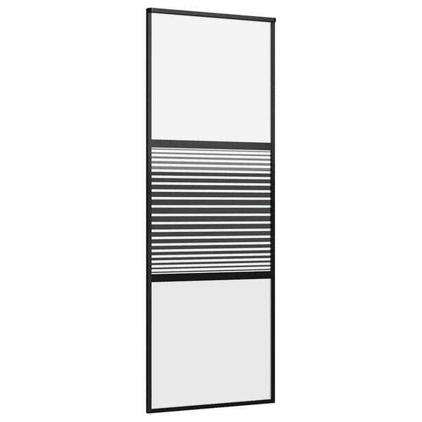 vidaXL Συρόμενη Πόρτα Μαύρο 76 x 205 cm Σκληρυμένο γυαλί και Αλουμίνιο