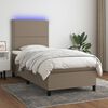 vidaXL &Kappa;&rho;&epsilon;&beta;ά&tau;&iota; Boxspring &mu;&epsilon; &Sigma;&tau;&rho;ώ&mu;&alpha; & LED Taupe 90x190 &epsilon;&kappa;. &Upsilon;&phi;&alpha;&sigma;&mu;ά&tau;&iota;&nu;&omicron;