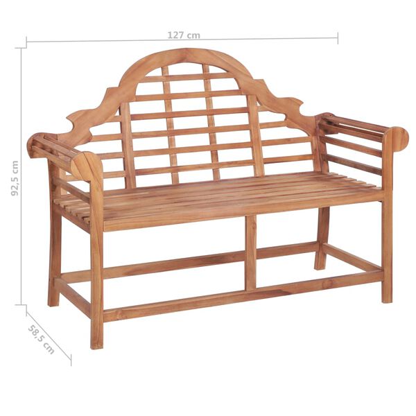 vidaXL Παγκάκι Κήπου 127 x 58,5 x 92,5 εκ. από Μασίφ Ξύλο Teak
