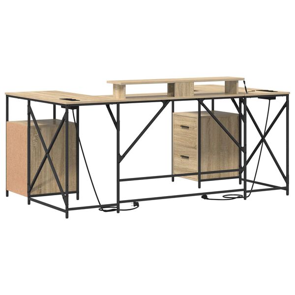 vidaXL Γραφείο Sonoma Oak 182 x 101 x 87.5 εκ. Επεξεργασμένο ξύλο