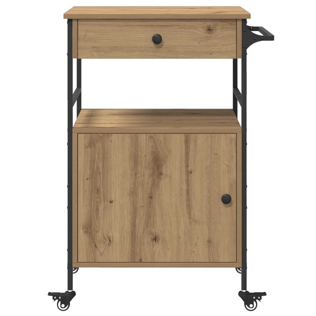 vidaXL Καρότσι Κουζίνας Ξύλο Καλλιτέχνη 56x43x89.5 εκ.