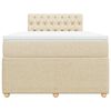 vidaXL Κρεβάτι Boxspring με Στρώμα Κρεμ 120x190 εκ. Υφασμάτινο