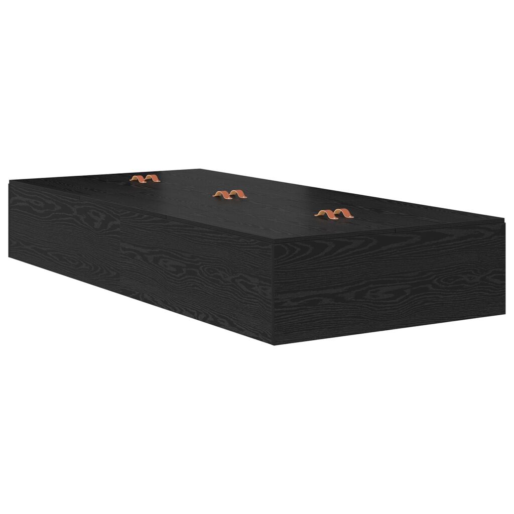 vidaXL Κρεβάτι Αποθήκευσης Μαύρη Δρυς 90x190 εκ