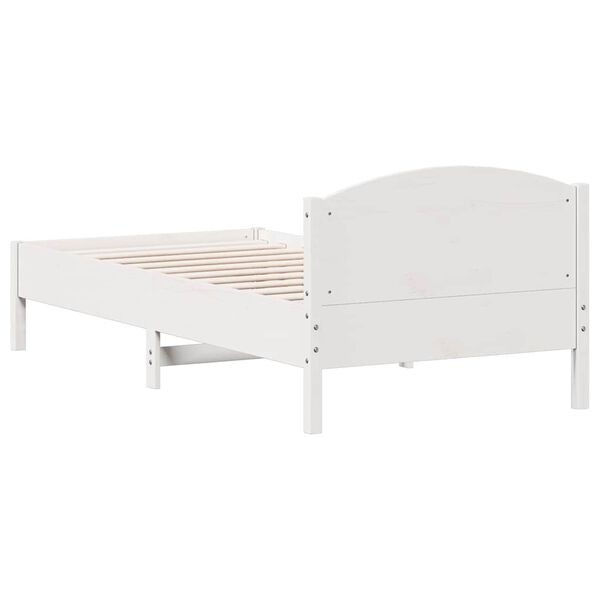 vidaXL Σκελετός Κρεβατιού Χωρίς Στρώμα Λευκό 100x200 εκ. Μασίφ Πεύκο