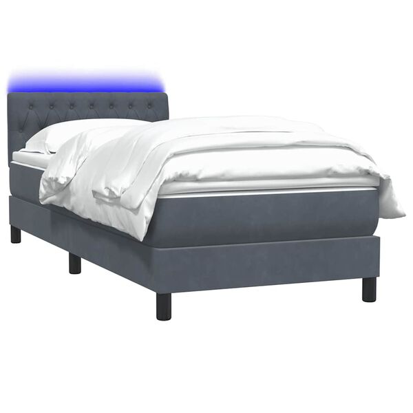 vidaXL &Kappa;&rho;&epsilon;&beta;ά&tau;&iota; Boxspring &mu;&epsilon; &Sigma;&tau;&rho;ώ&mu;&alpha; & LED &Sigma;&kappa;&omicron;ύ&rho;&omicron; &Gamma;&kappa;&rho;&iota; 90x210 &epsilon;&kappa;. &Beta;&epsilon;&lambda;&omicron;ύ&delta;&iota;&nu;&omicron;