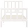 vidaXL Πλαίσιο Κρεβατιού Λευκό 100 x 200 εκ. από Μασίφ Ξύλο