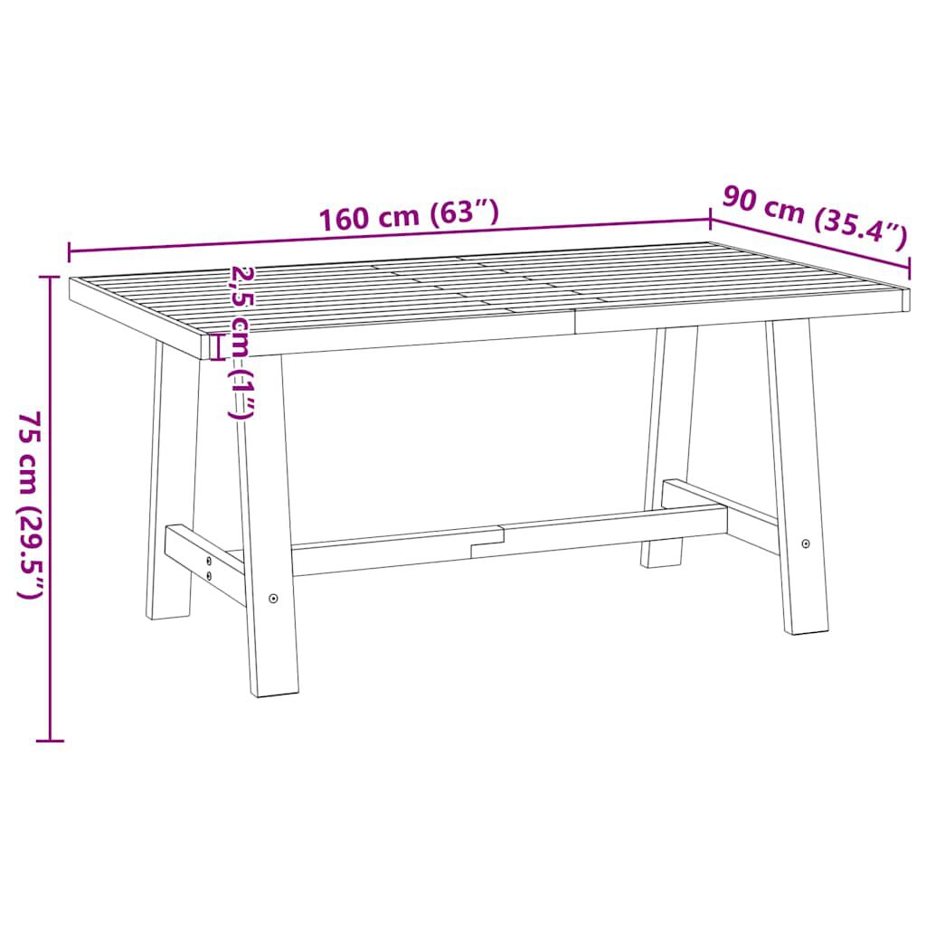 vidaXL Τραπεζαρία NOAIN με πόδια σχήματος Α 160x90x75 cm