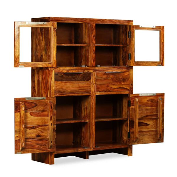 vidaXL Μπουφές Ψηλός 100 x 35 x 140 εκ. από Μασίφ Ξύλο Sheesham