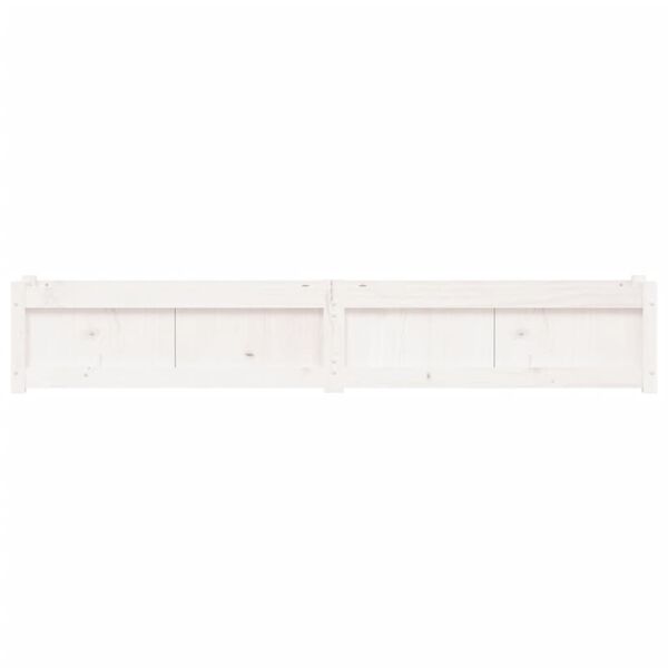 vidaXL Ζαρντινιέρα Λευκή 180 x 31 x 31 εκ. από Μασίφ Ξύλο Πεύκου