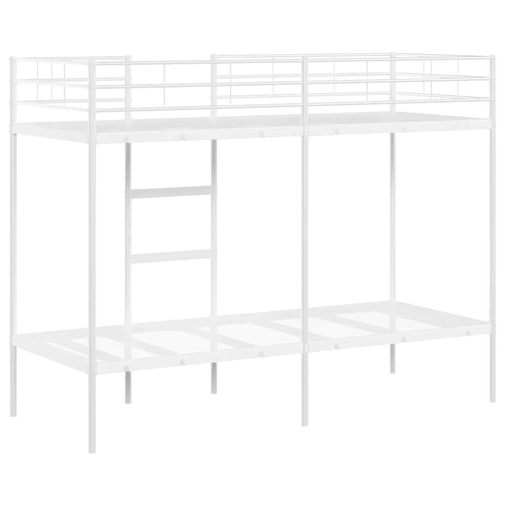 vidaXL Κουκέτα χωρίς στρώμα Λευκό 75x190 cm Ατσάλι