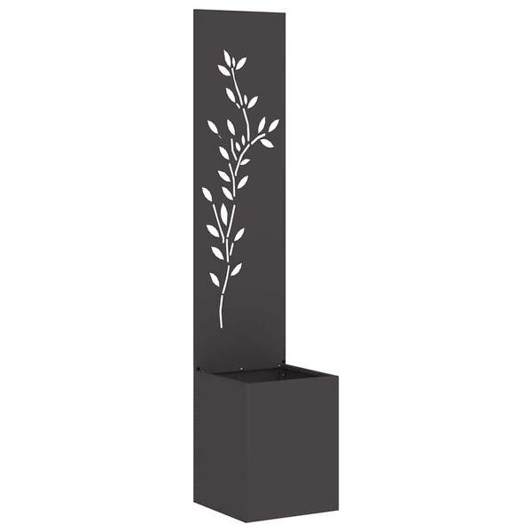 vidaXL Οθόνη Ιδιωτικότητας Κήπου Floral Μαύρο 32 x 140 εκ.