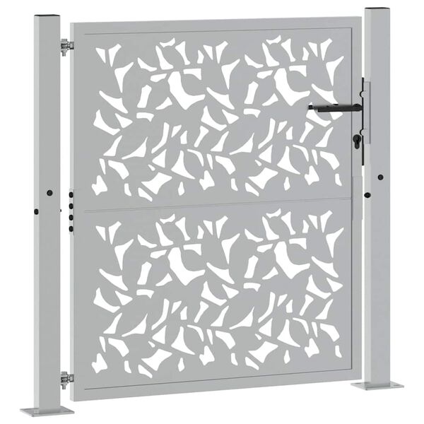 vidaXL Πύλη κήπου 105x105 cm από χάλυβα με φύλλα καιρικές συνθήκες