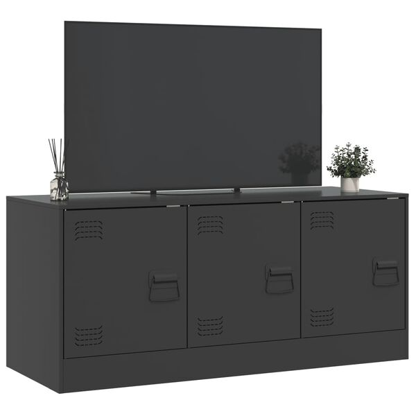 vidaXL Έπιπλο Τηλεόρασης Μαύρο 99x39x44 εκ. από Ατσάλι