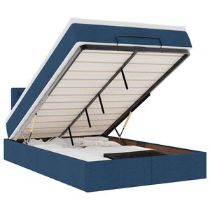 vidaXL Οθωμανικό κρεβάτι με στρώμα μπλε 120x200cm ύφασμα