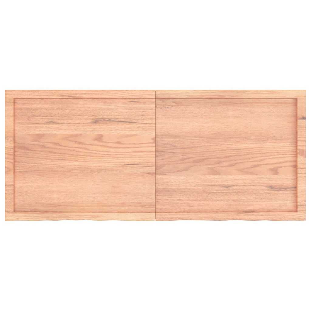 vidaXL Ράφι Τοίχου Ανοιχτό Καφέ 140x60x(2-4)εκ. Επεξ. Μασίφ Ξύλο Δρυός