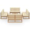 vidaXL Σαλόνι Κήπου Σετ 9 Τεμαχίων από Μασίφ Ξύλο Πεύκου με Μαξιλάρια
