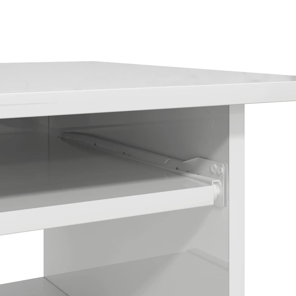 vidaXL Γραφείο Γυαλιστερό Λευκό 80 x 45 x 74 εκ. από Επεξ. Ξύλο