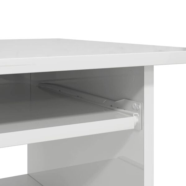 vidaXL Γραφείο Γυαλιστερό Λευκό 80 x 45 x 74 εκ. από Επεξ. Ξύλο