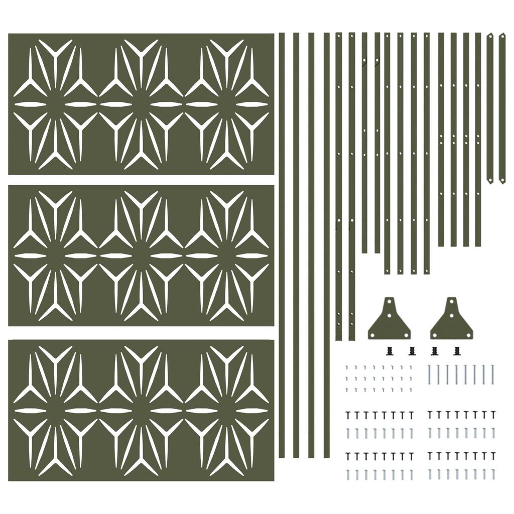 vidaXL Privacy Screen σε Ελιά, 100x50x180 εκ., Χάλυβας
